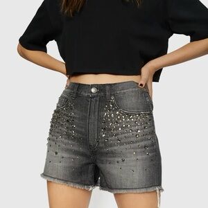 Rebecca Minkoff black grey crystal embellished denim
Shorts - 26